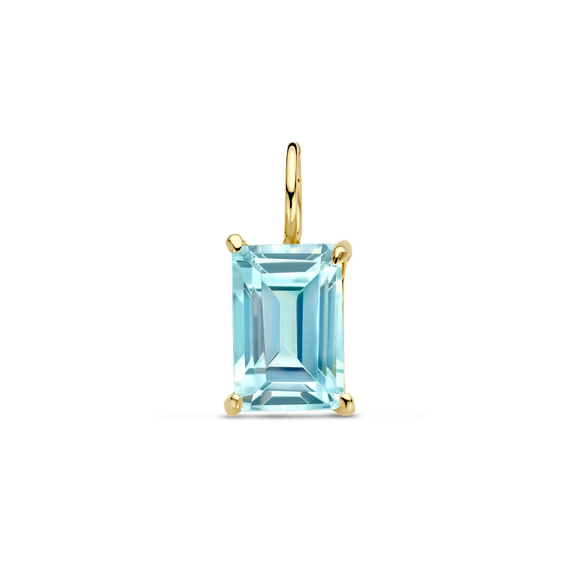 Hänger aus 14K Gelbgold mit rechteckigem, blauem Topas