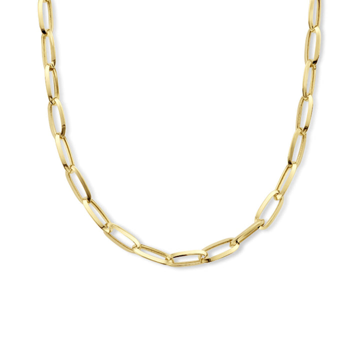 Halskette Büroklammer spitzes Rohr 6,0 mm 43 cm 14K Gelbgold