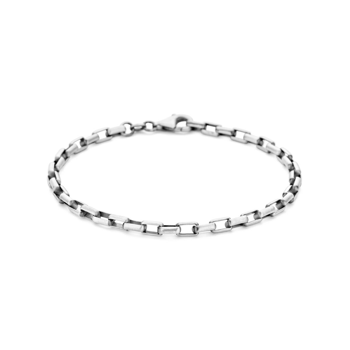Herrenarmband aus oxidiertem Silber mit 4,0 mm breiten Gliedern