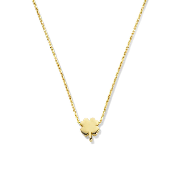 Gold Damenhalskette Kleeblatt 14K
