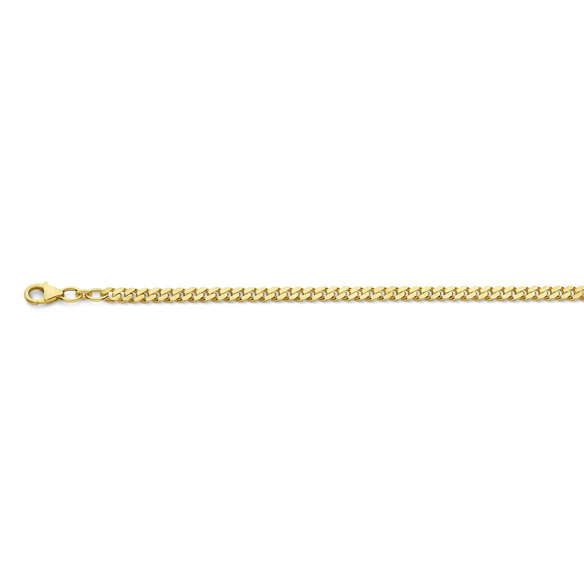Massive 14K gold Herren-Kette mit 4-seitigem Schliff und 4,1 mm Breite