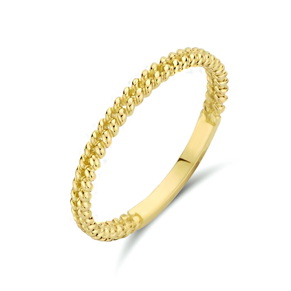 Schmaler Ring aus 14K Gelbgold mit geschwungenem, strukturiertem Design