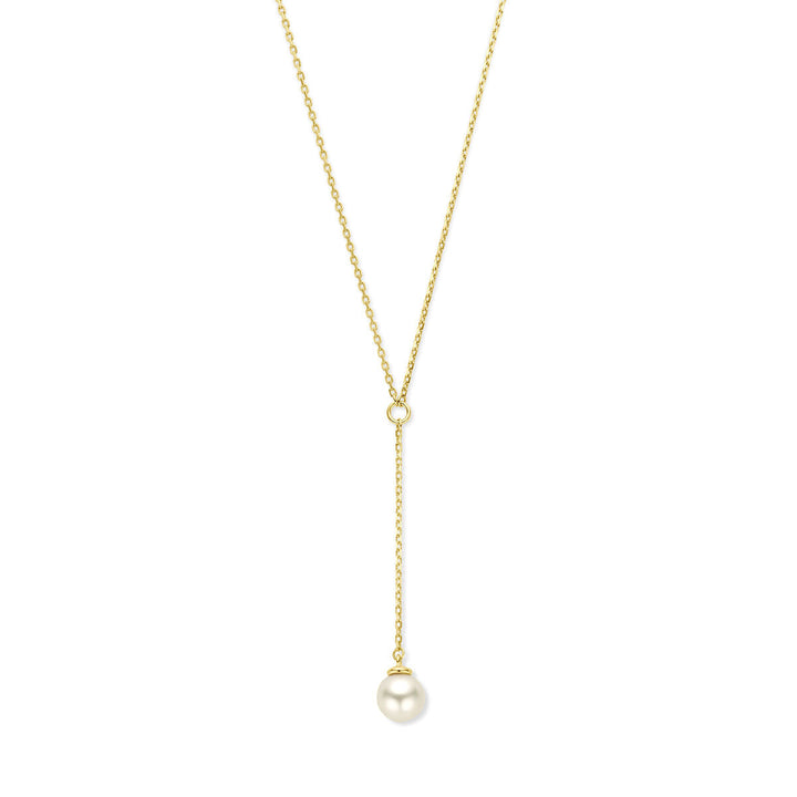 Y-Halskette Perle 14K Gelbgold