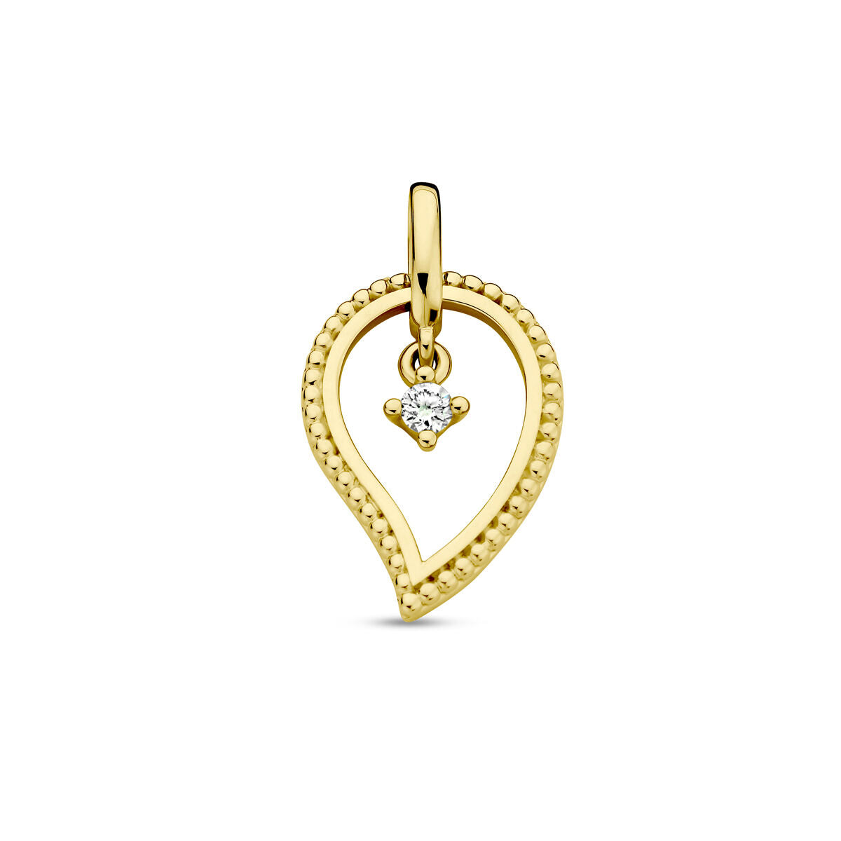 Hänger aus 14K Gelbgold in Tropfenform mit einem 0,06 ct Diamanten