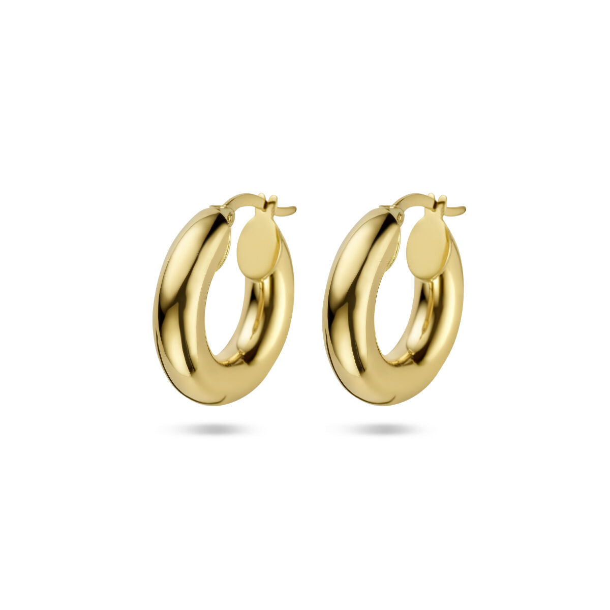 Ohrhänger aus 14K Gelbgold mit runder, 5,0 mm breiter Form und glänzender Oberfläche