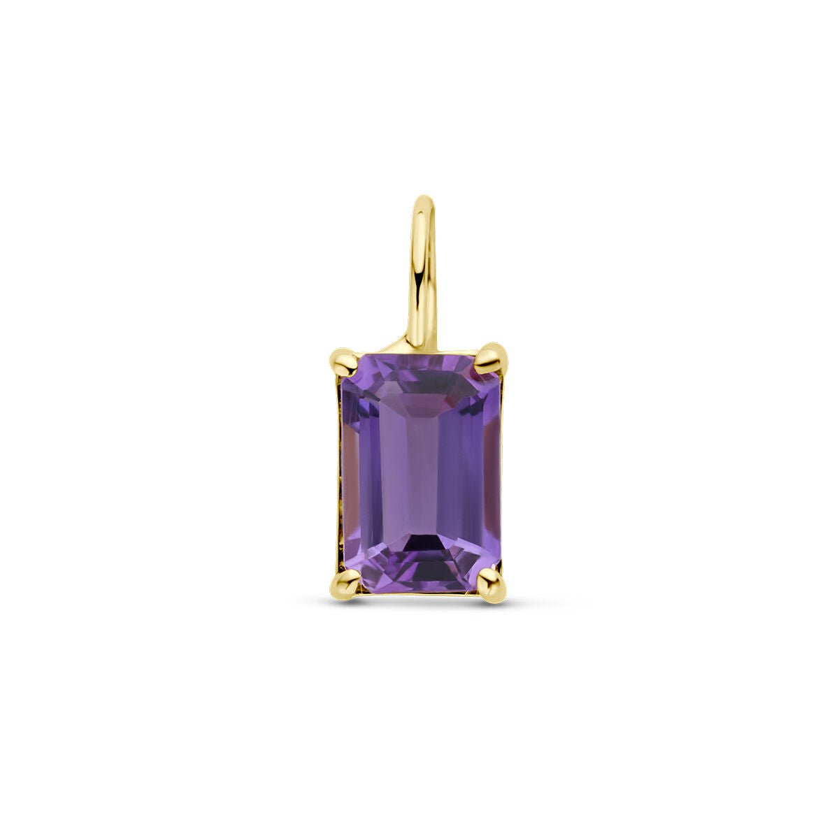 Hänger mit rechteckigem Amethyst in 14K Gelbgoldfassung
