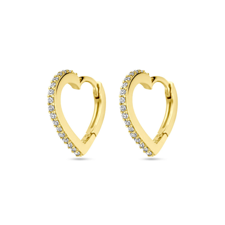 Ohrhänger Herzen Zirkonia 14K Gelbgold