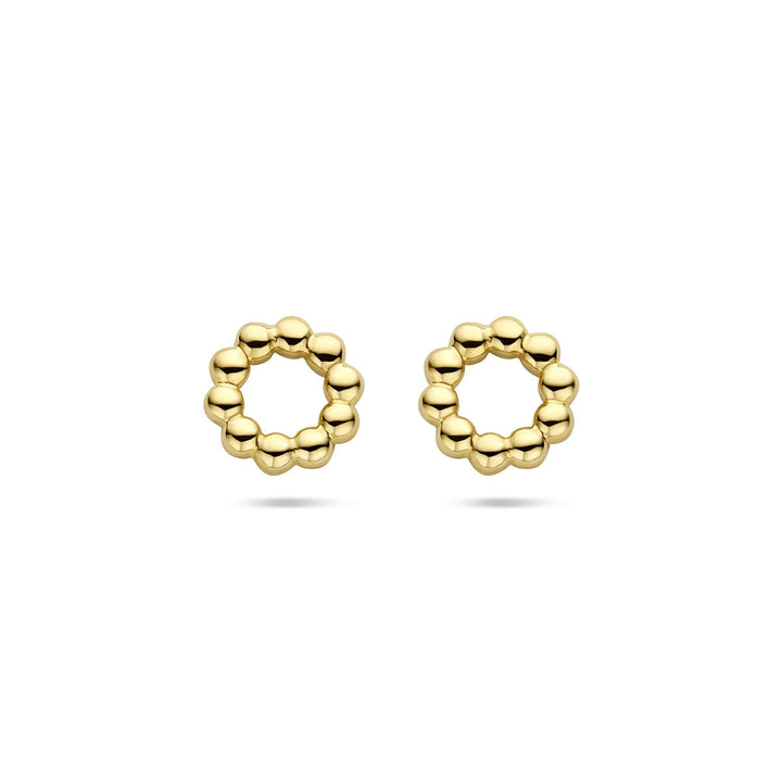 Ohrstecker Kreis Kugeln 14K Gelbgold