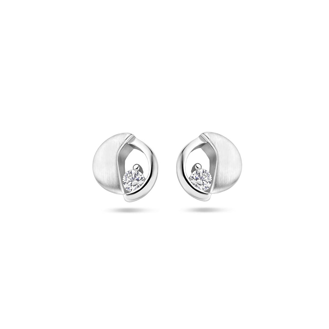 Ohrstecker Zirkonia Poly/Silber matt rhodiniert