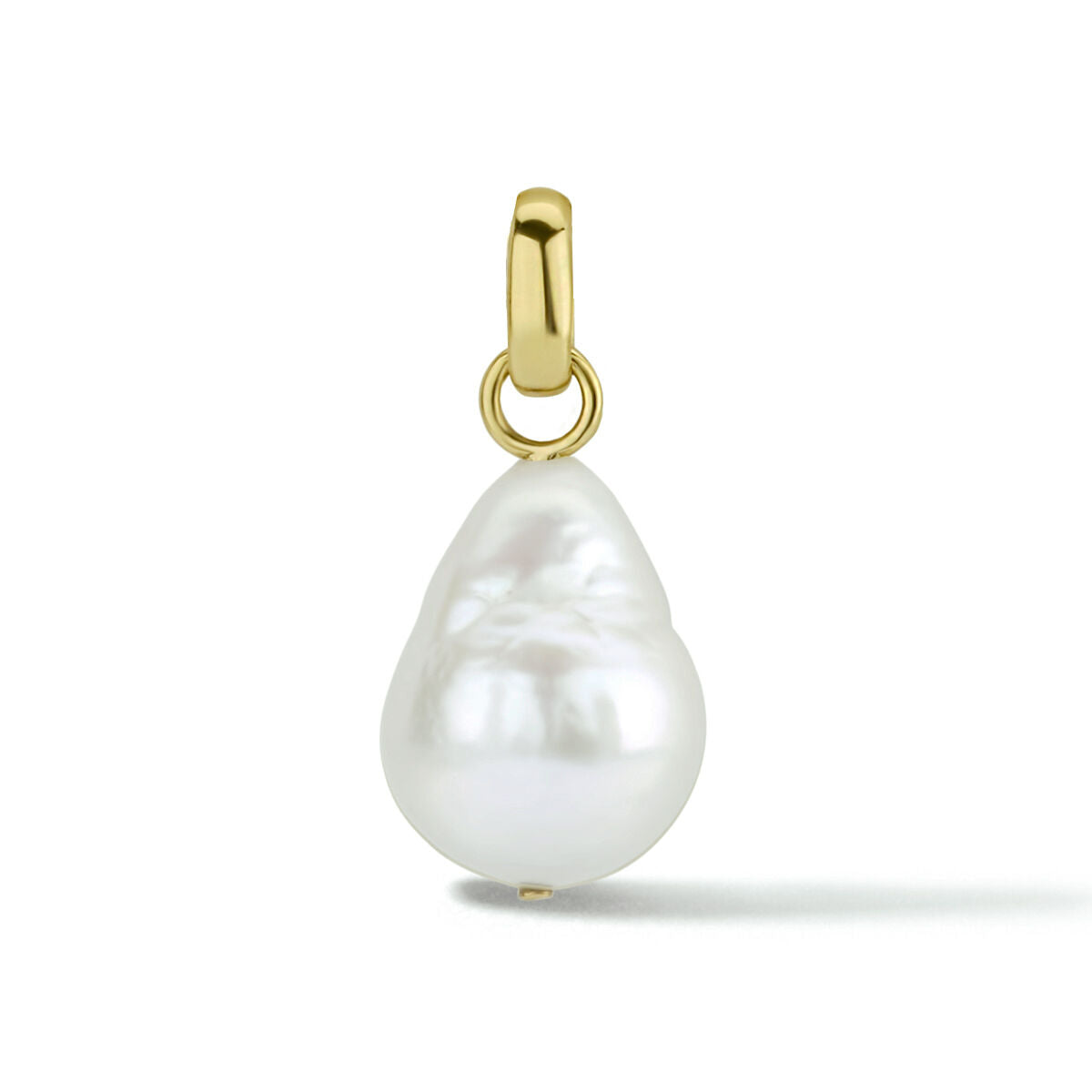 Hänger aus 14K Gelbgold mit einer tropfenförmigen, weißen Perle