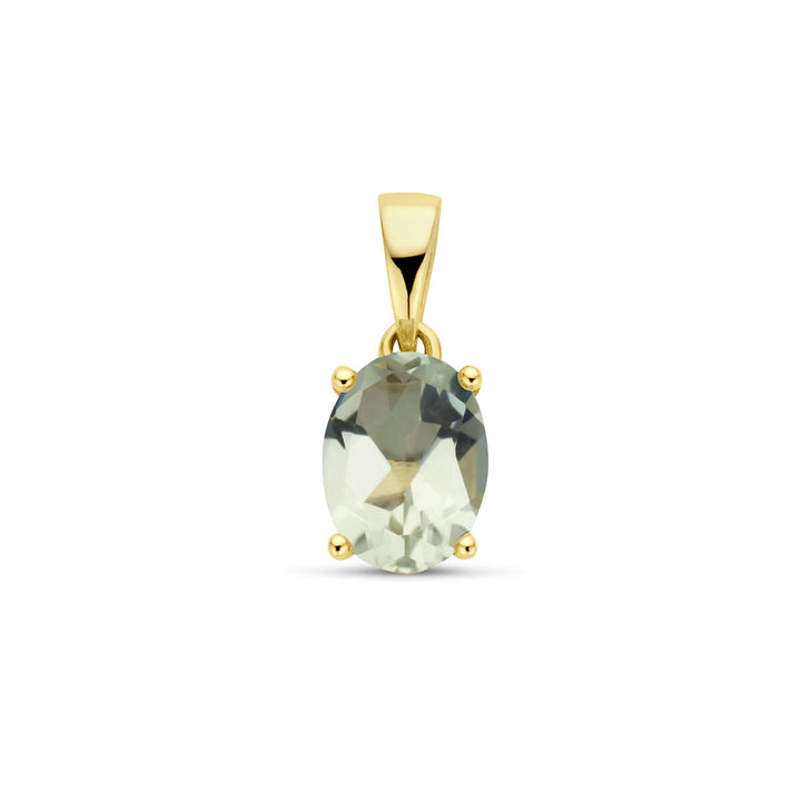 Anhänger grüner Amethyst 14K Gelbgold