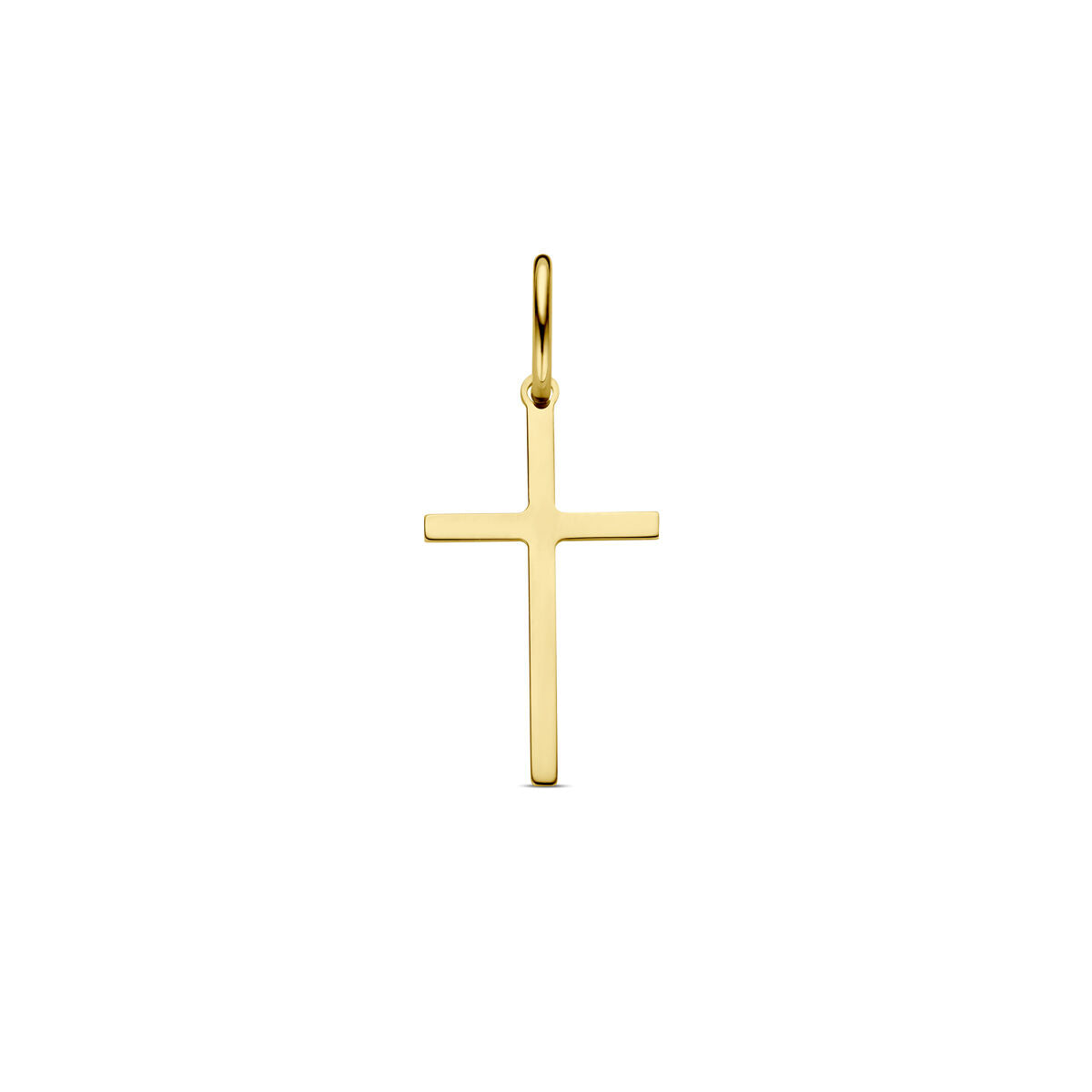 Hänger in Form eines Kreuzes aus 14K Gelbgold mit glatter Oberfläche