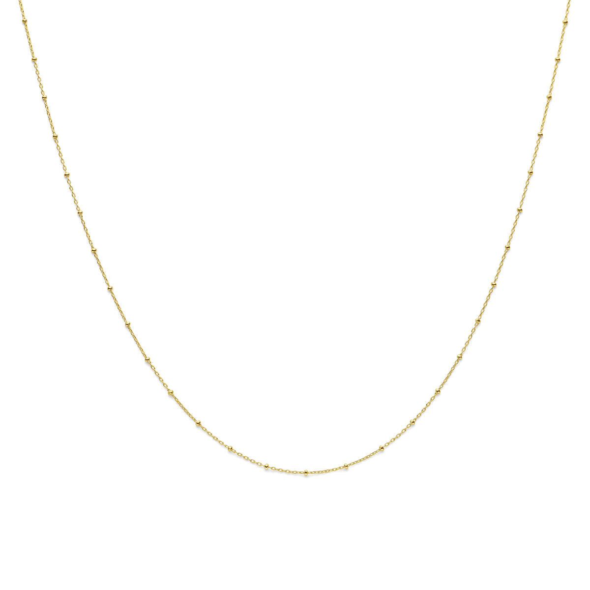 Collier aus 14K Gelbgold mit kleinen 1,3 mm Kugeln, Länge 41 + 3 cm