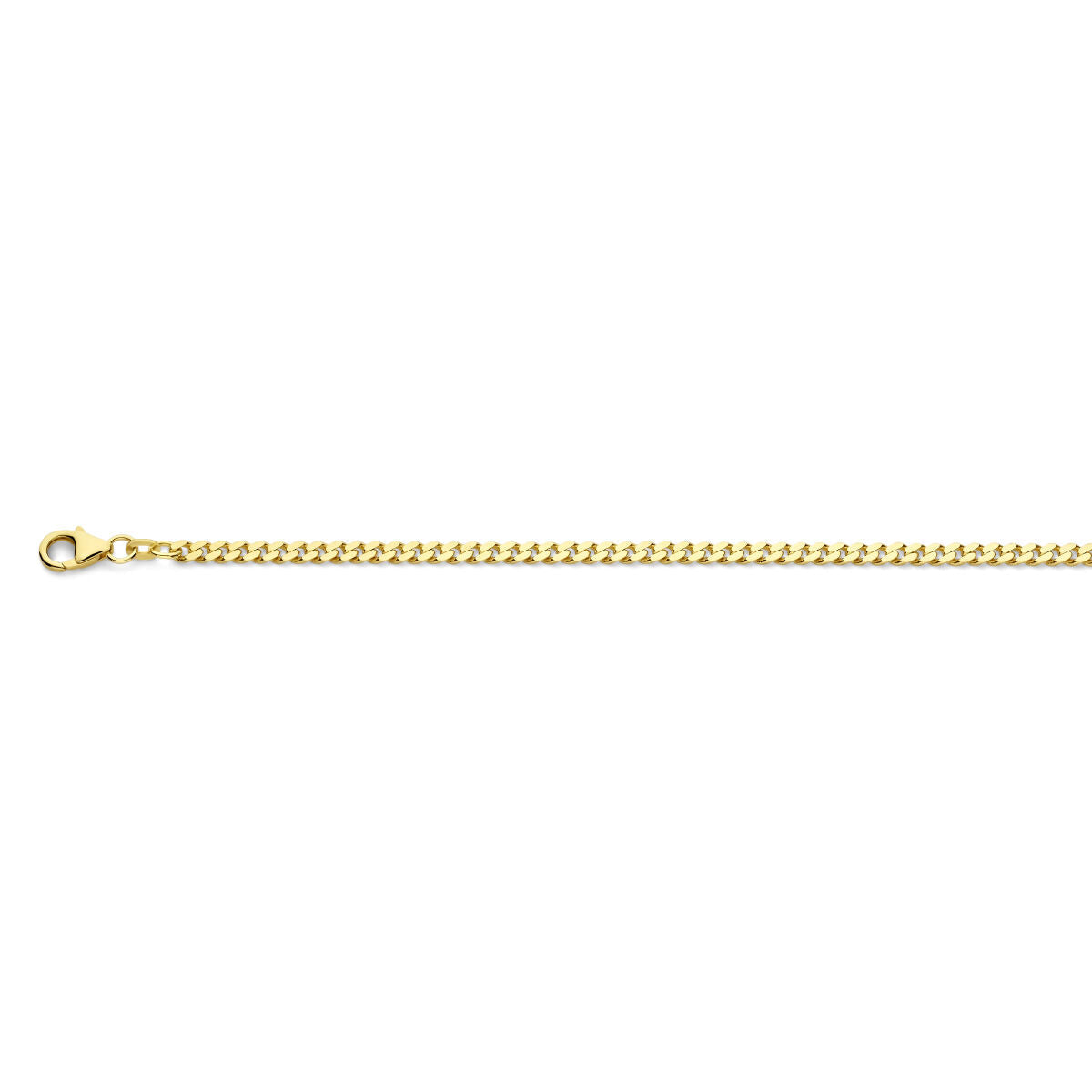 Massive 14K Gelbgold-Herren-Kette mit 4-seitigem Schliff und 3,4 mm Breite