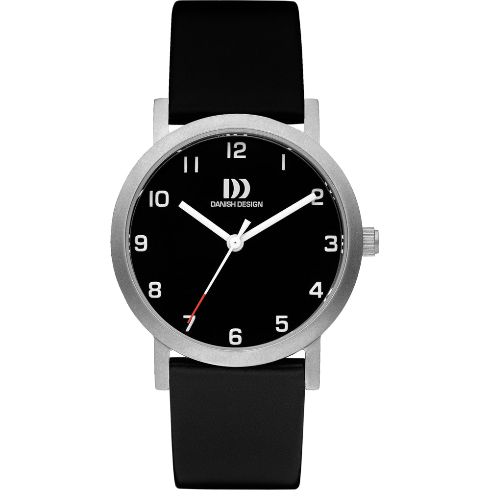Herrenarmbanduhr mit schwarzem Zifferblatt, silbernem Gehäuse und schwarzem Silikonarmband