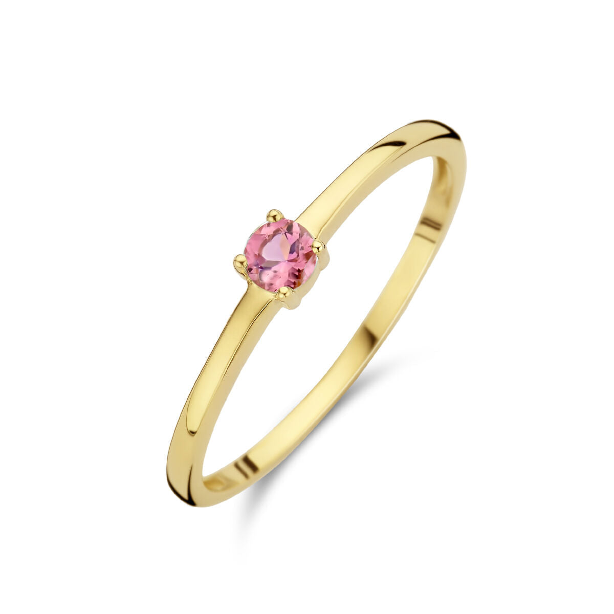 Ring aus 14K Gelbgold mit rosa Turmalin als Geburtsstein