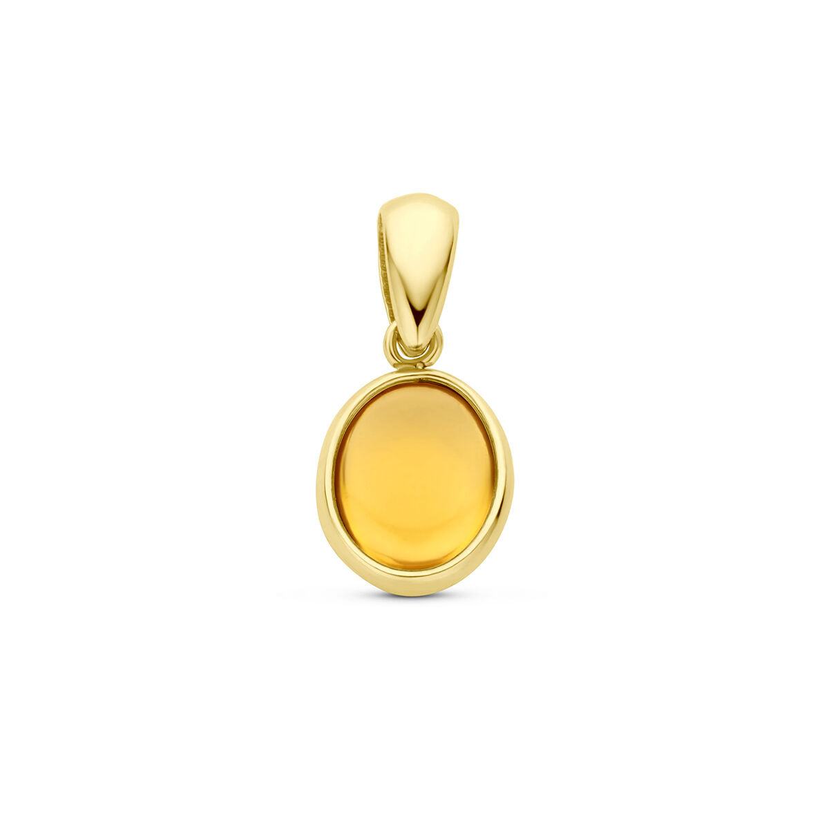 Hänger aus 14K Gelbgold mit ovalem, gelbem Citrin