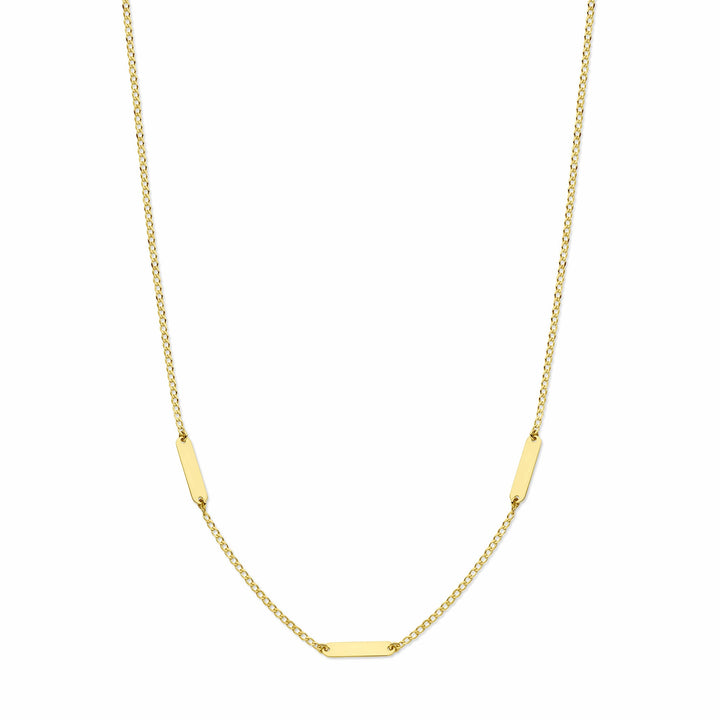 Gravurhalskettenplättchen 1,6 mm 41 + 4 cm 14K Gelbgold