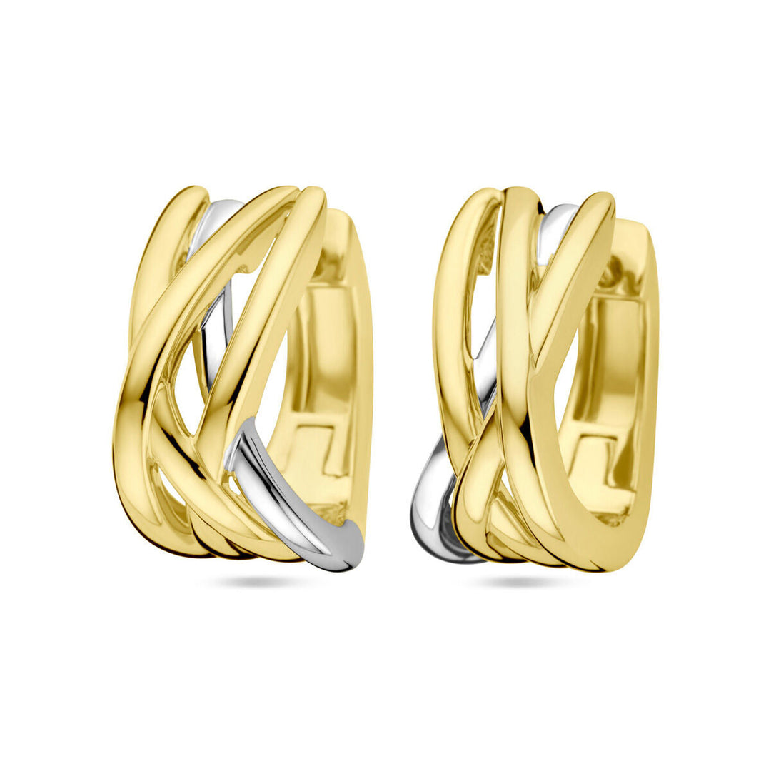 Ohrhänger 14K Bicolor-Gold gelb/weiß