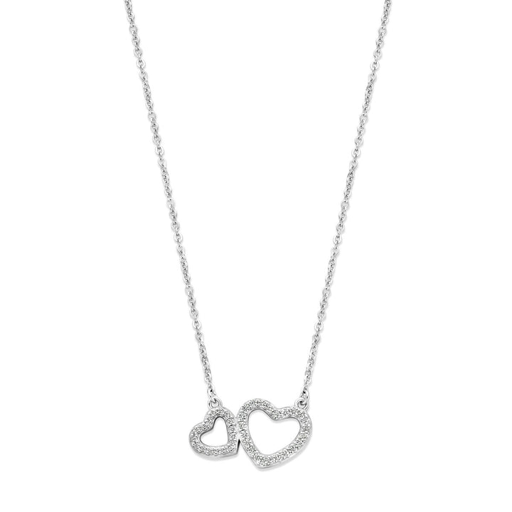 Silberkette Damen Herzen Zirkonia rhodiniert