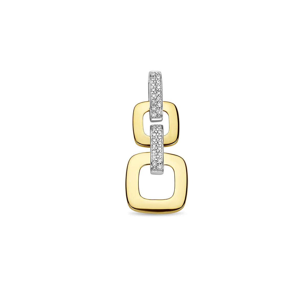 Hänger aus 14K bicolor Gold mit gelbem und weißem Gold, besetzt mit 0,13 ct Diamanten