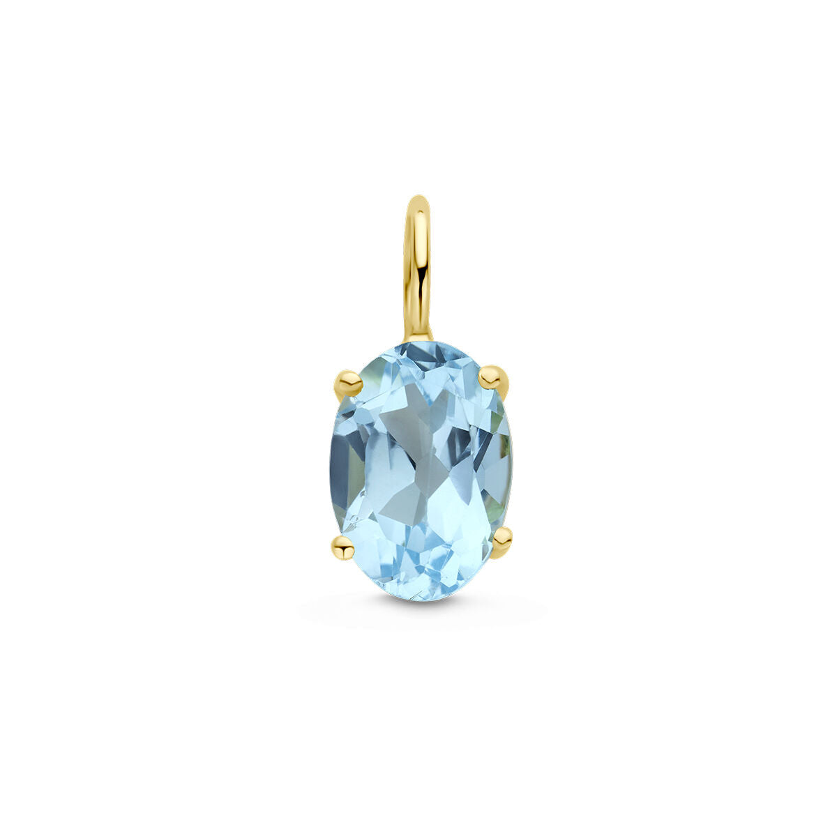 Hänger mit ovalem, blauem Topas in 14K gelbgoldener Fassung