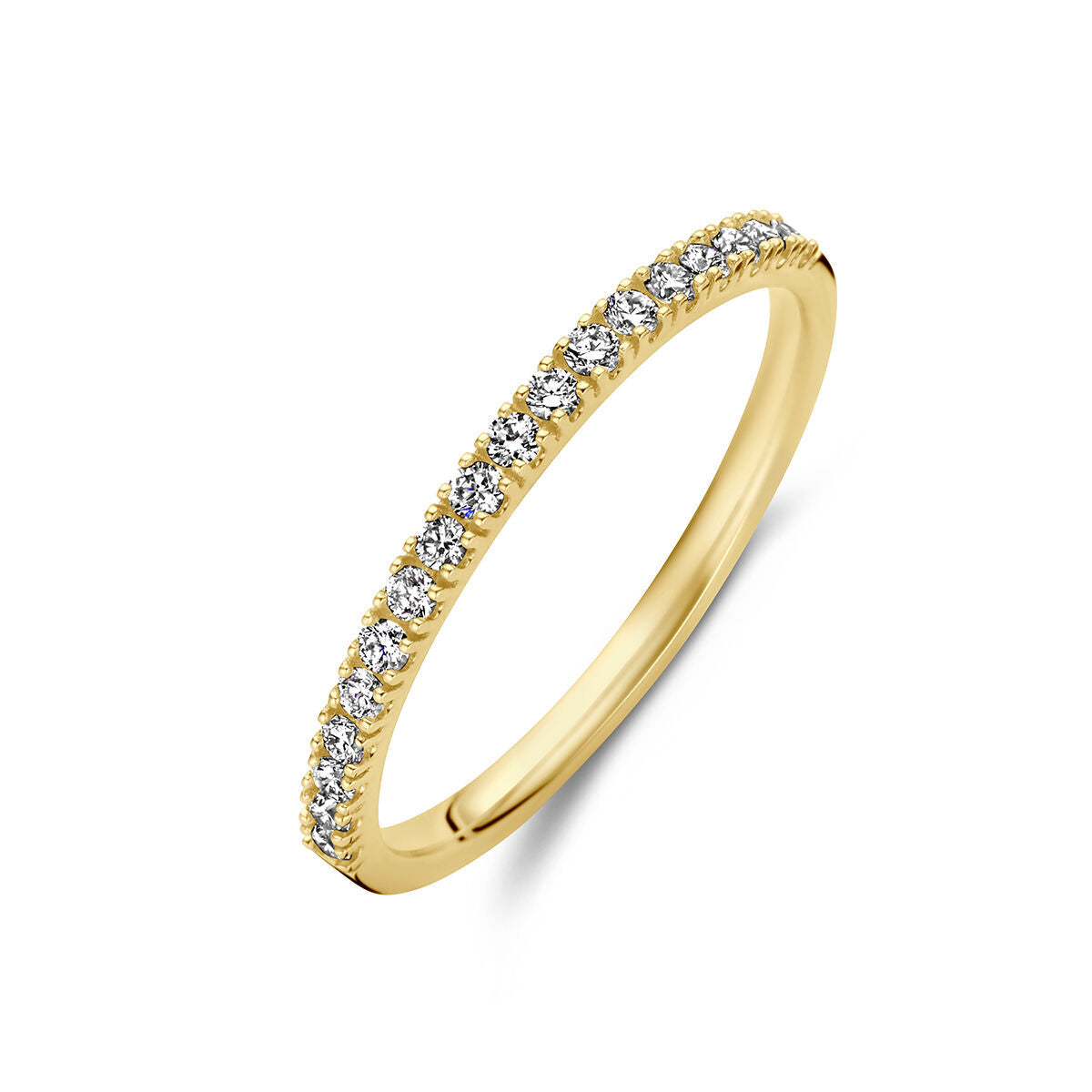 Ring aus 14K Gelbgold mit 0,20 ct Diamanten in einer Reihe angeordnet