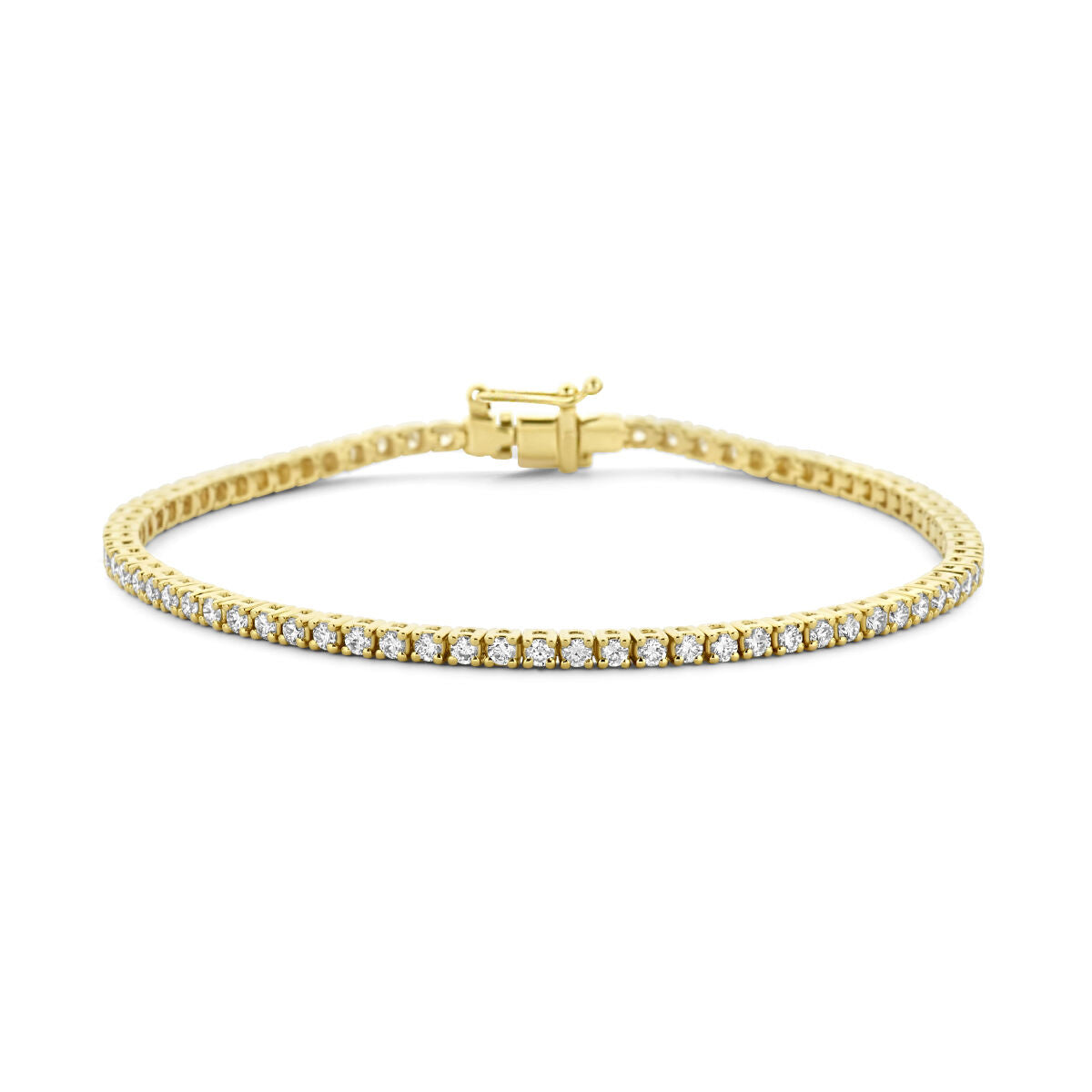 Tennisarmband aus 14K Gelbgold mit 2,00 ct Diamanten, 2,3 mm breit und 17,5 cm lang