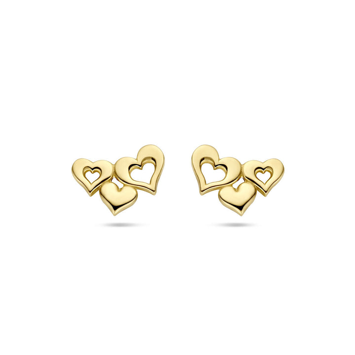 Ohrstecker Herzen 14K Gelbgold