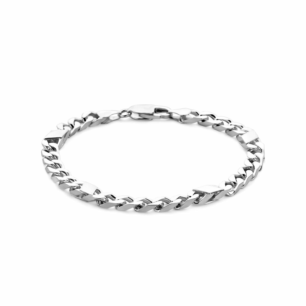 Herrenarmband aus Silber mit Gourmette-Design und 5,8 mm breitem Zwischenstück