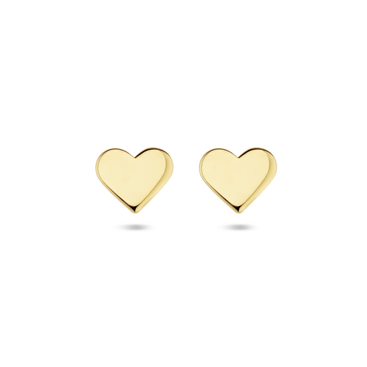 Ohrstecker in Herzform aus 14K Gelbgold mit glatter Oberfläche