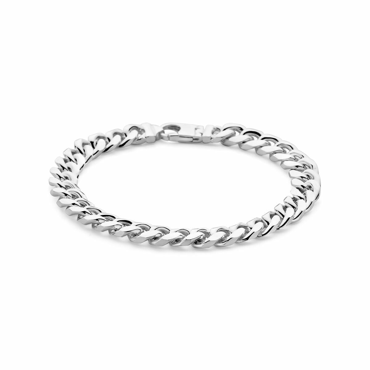Herrenarmband aus Silber mit Gourmette-Gliedern, 8,4 mm breit