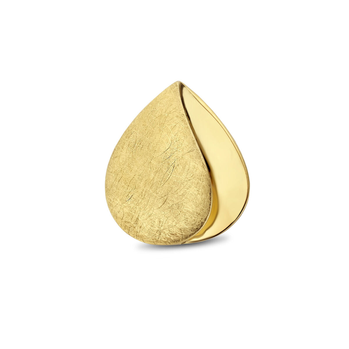 Hänger aus 14K gelbgold mit mattem und poliertem Finish in Tropfenform