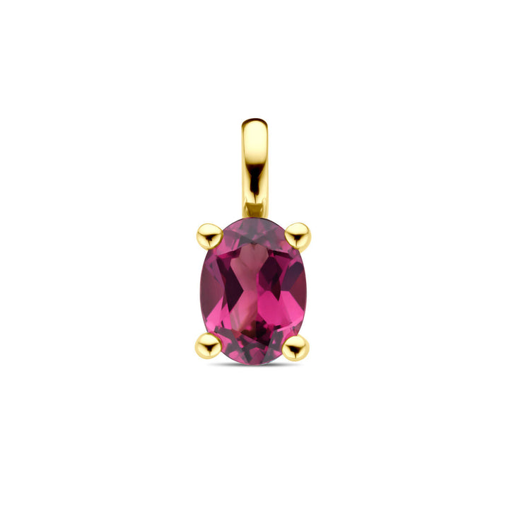 Anhänger rosa Rhodolit 14K Gelbgold
