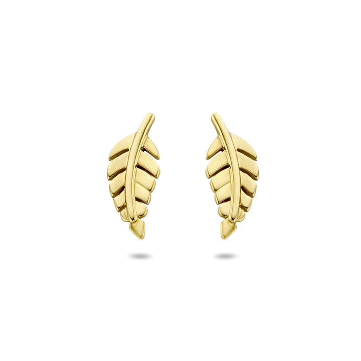 Ohrstecker Feder 14K Gelbgold