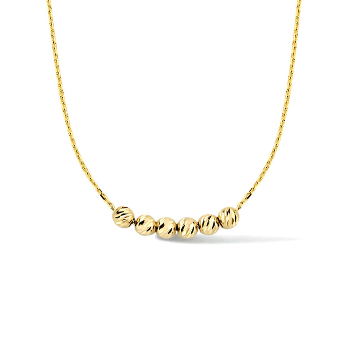 Halskette Kugeln diamantiert 0,9 mm 40 + 4 cm 14K Gelbgold