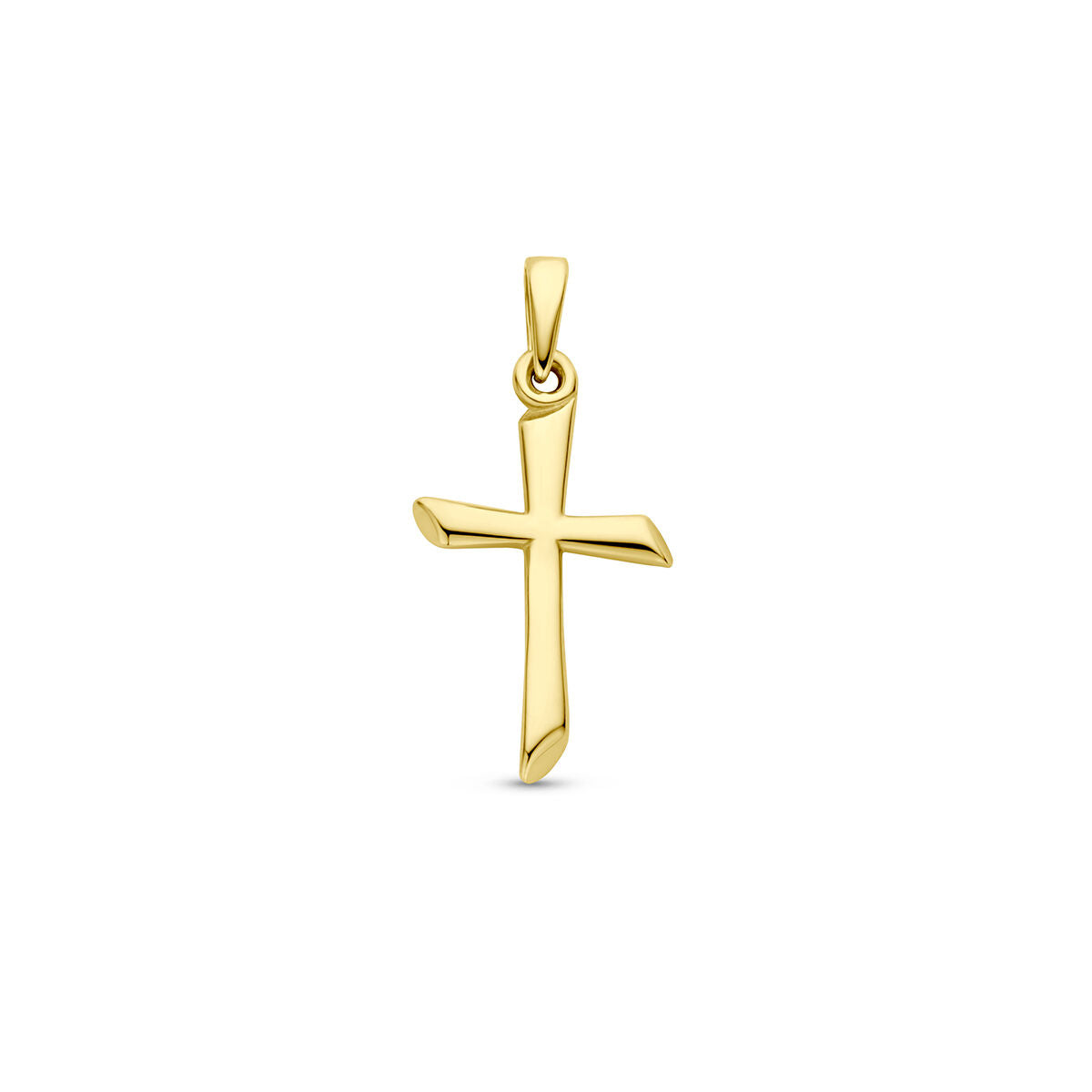 Hänger in Form eines Kreuzes aus 14K Gelbgold mit glatter Oberfläche
