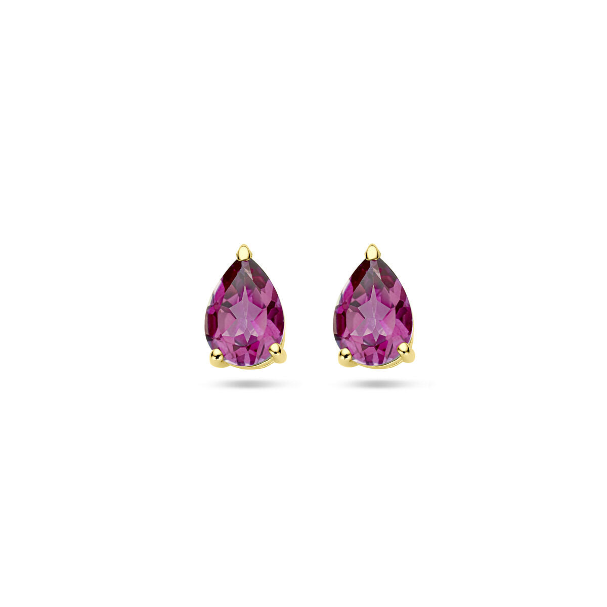 Ohrstecker aus 14K Gelbgold mit rosa Topas in tropfenförmiger Fassung