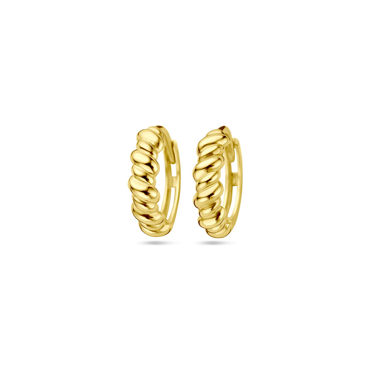 Klapp-Ohrringe aus 14K Gelbgold mit geschwungenem Design