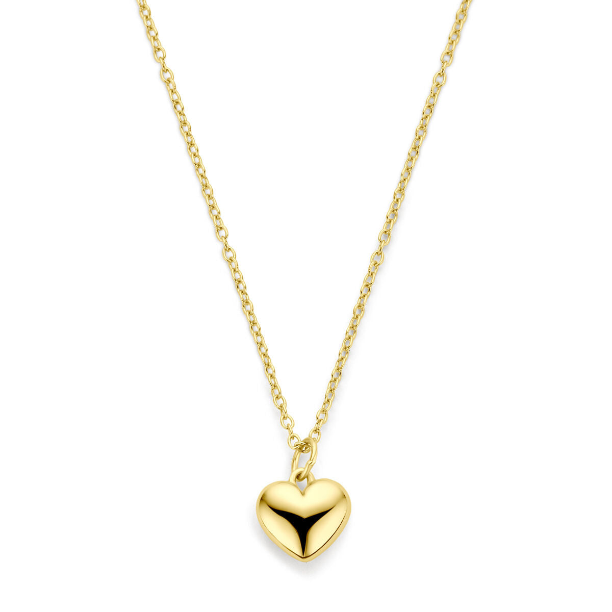 Collier mit herzförmigem Anhänger aus vergoldetem Silber in Gelb, Kettenlängen 41 - 43 - 45 cm