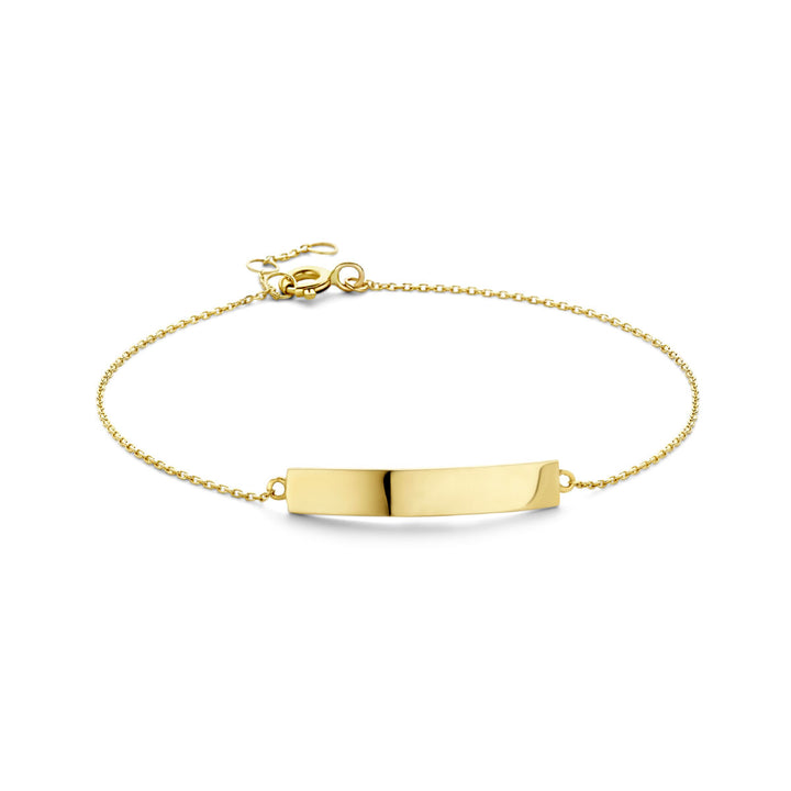 Gravurarmbandplatte 4,0 mm 16,5 - 17,5 - 18,5 cm 14K Gelbgold