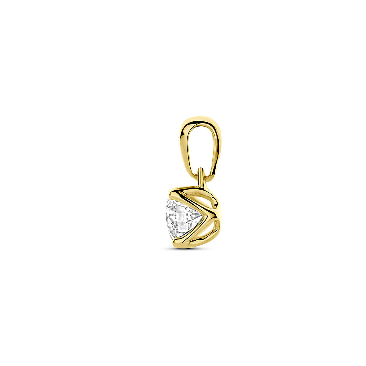 Anhänger Labor gezüchteter Diamant 0.50ct H SI 10 mm 14K Gelbgold