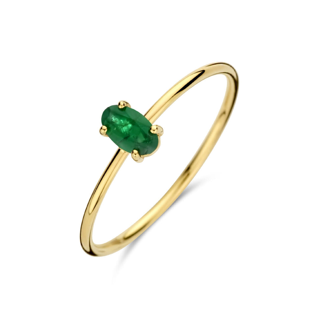 Smaragdring 14K Gelbgold