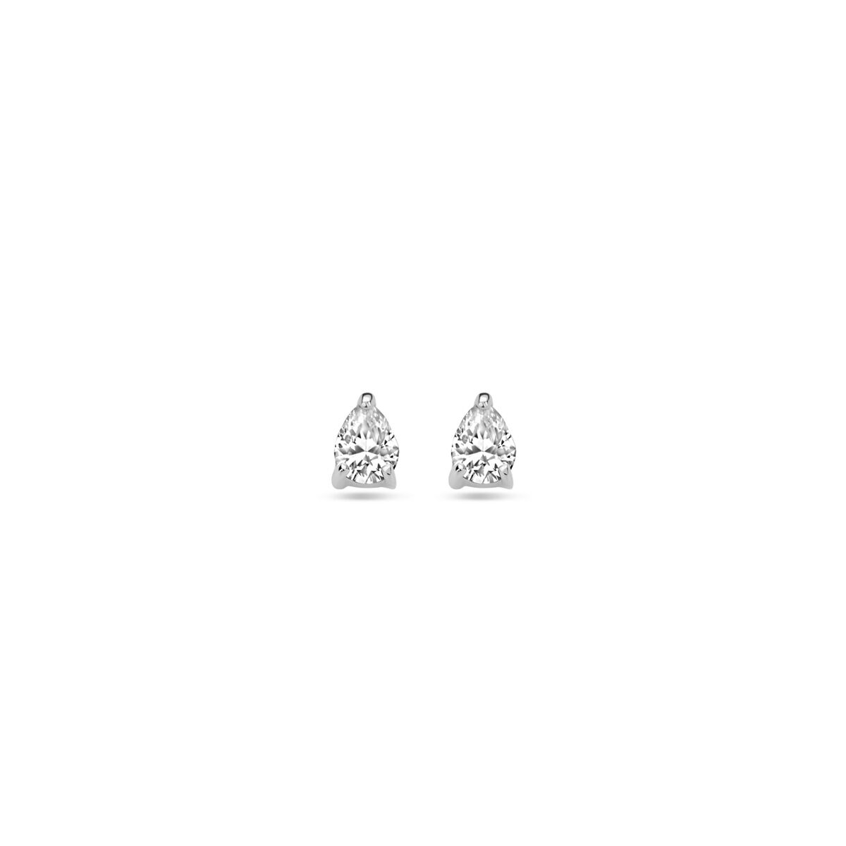 Ohrstecker aus rhodiniertem Silber mit 4,5 mm großen Zirkonia-Steinen