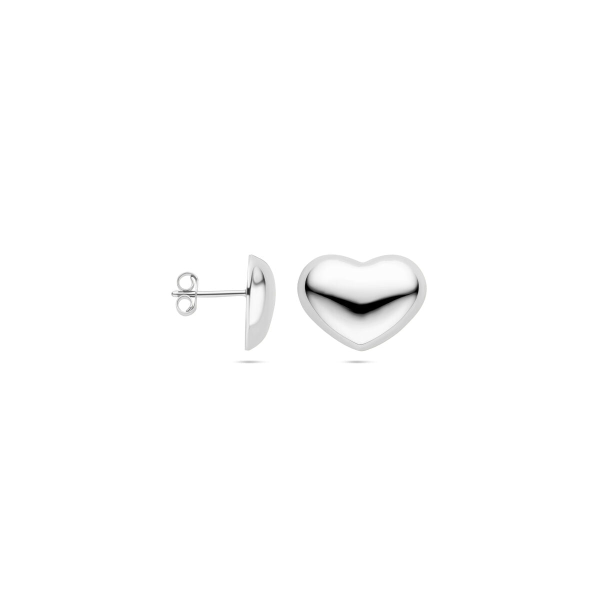 Ohrstecker Herz 13 mm Silber rhodiniert