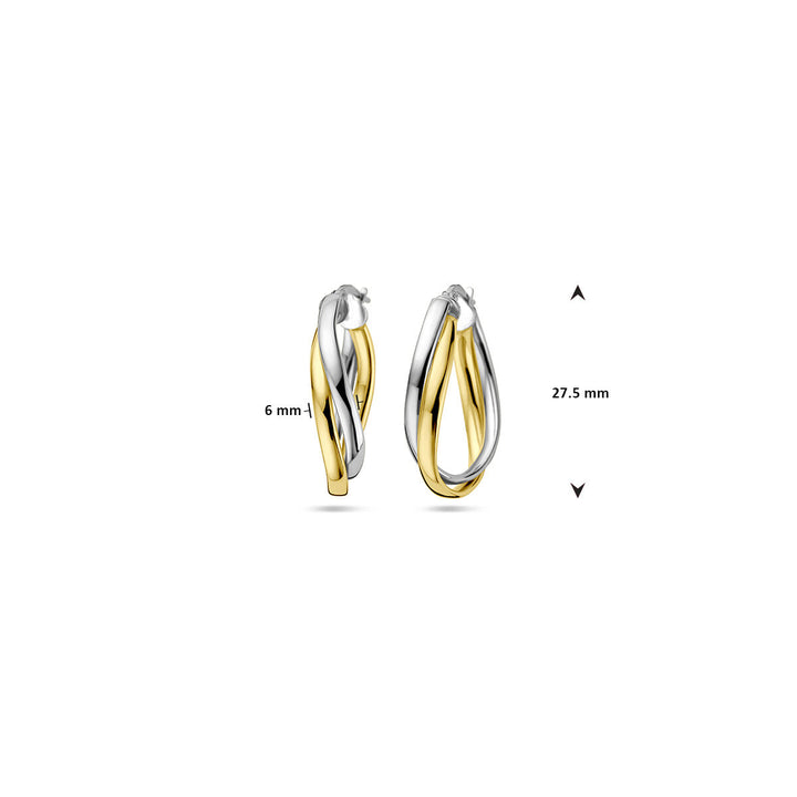 Ohrringe 1 Mikron Silber vergoldet (Gelb/Rhodium)