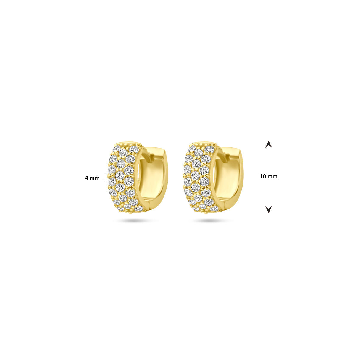 Klappcreolen Diamant 0.40ct (2x 0.20ct) H SI 10 mm 14K Gelbgold