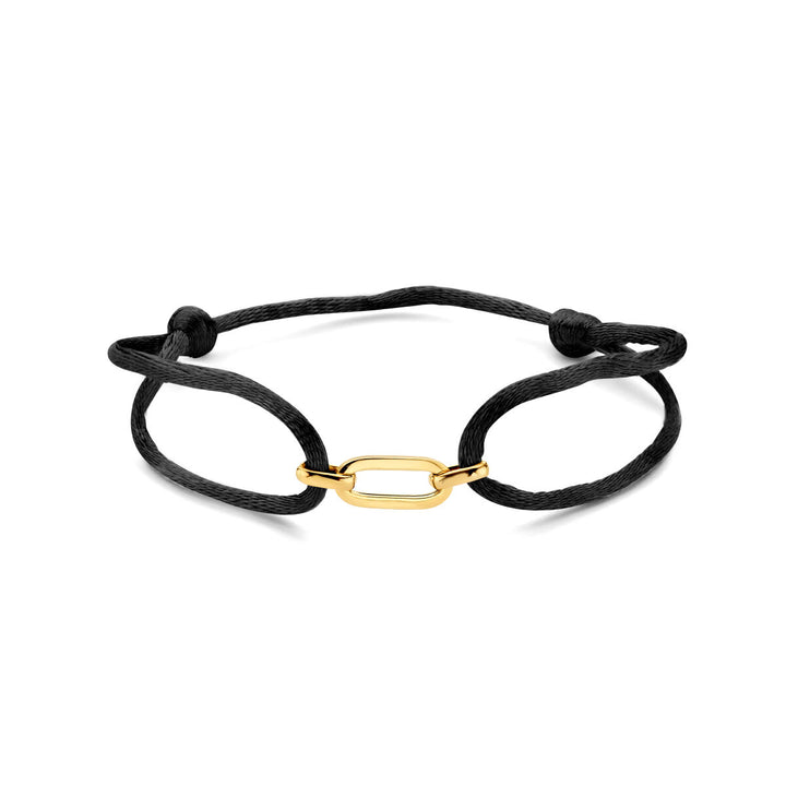 Armband Satin 14K Gold mit Kautschuk/Nylon/Leder