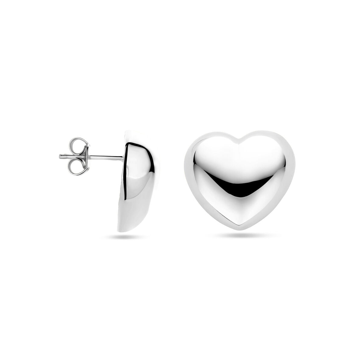 Ohrstecker Herzchen 9,5 mm rhodiniertes Silber