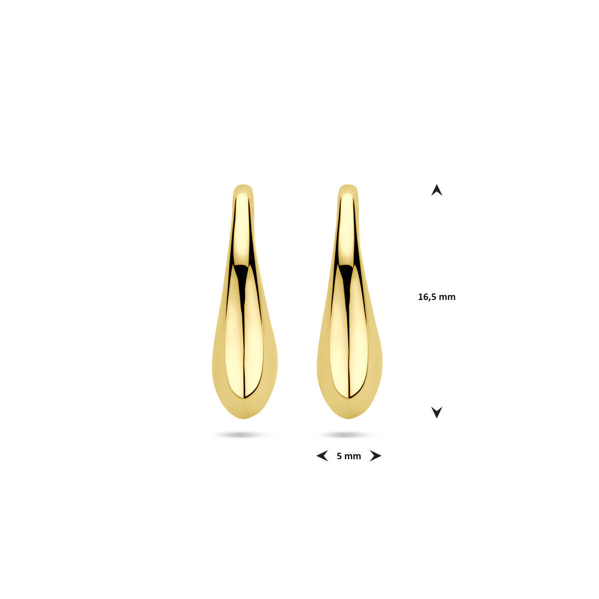 Ohrringe Tropfen französische Haken 16,5 mm 14K Gelbgold